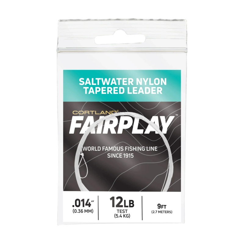 Cortland Fairplay Saltwater Nylon Tapered Fly Leaders 12 lb. 9 ft. (1-Pack)