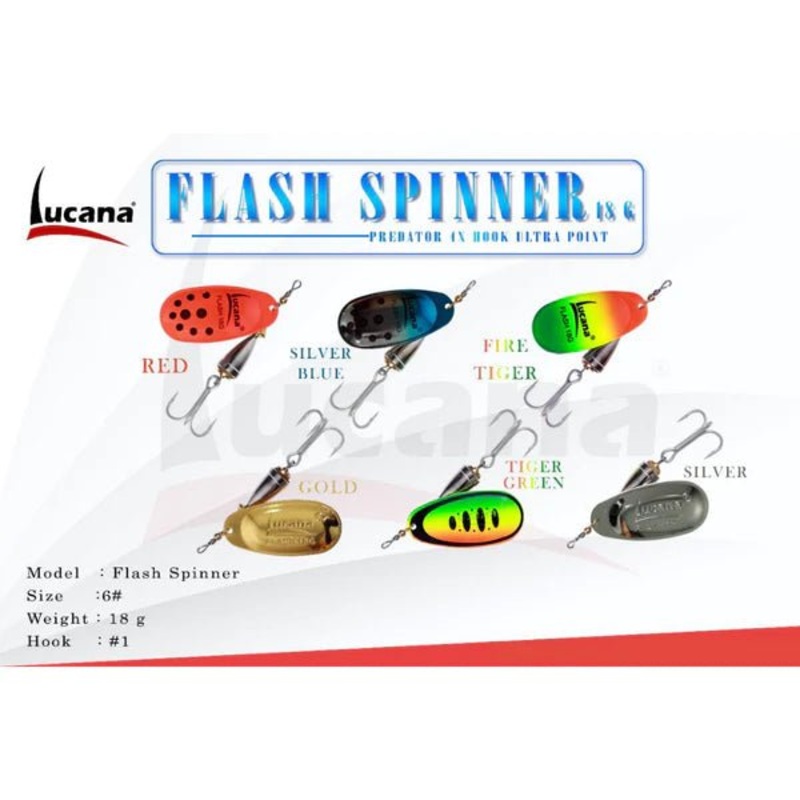 Lucana Predators 4X Flash Spinner | 18 Gm | Red