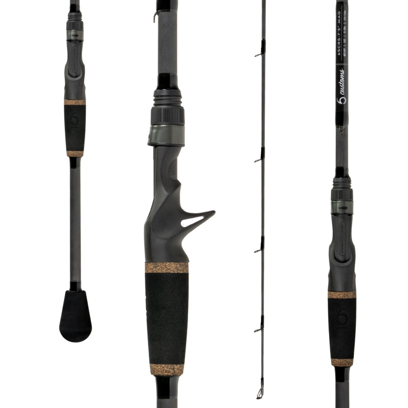 6 Customs – 7′ 5″ MAG Medium-Heavy, Fast (Casting) Split EVA Composite/Flipping butt