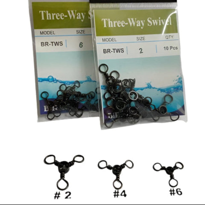 Birage Three Way Swivel | BR-TWS | 13.6 – 29.4 Kg | 30 – 65 Lb | 10 Pcs Per Pack | #2 | 29.4Kg (65Lb)