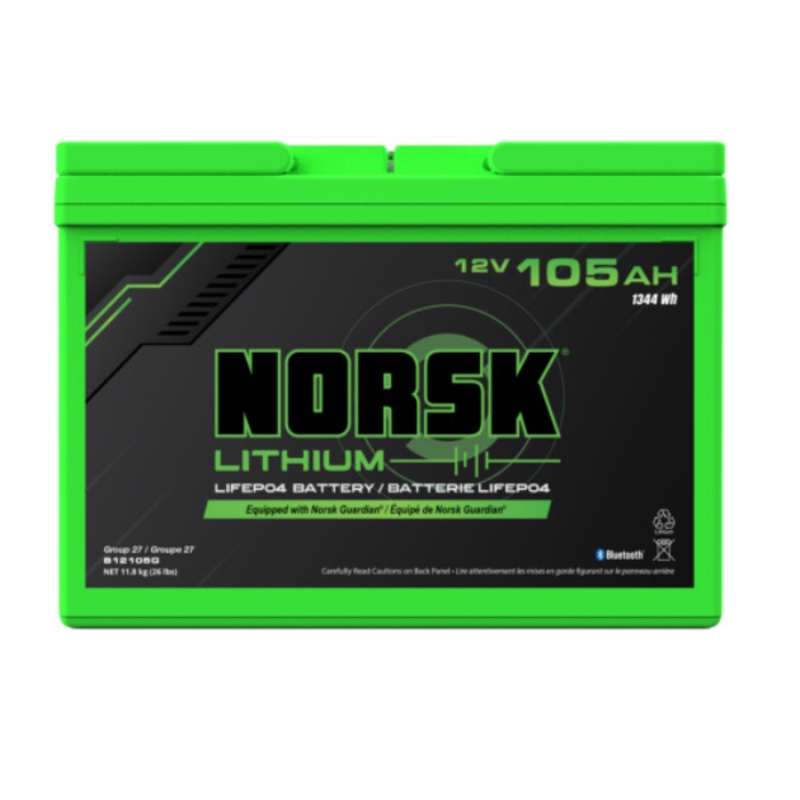 12V 105AH LiFePO4 Lithium Deep Cycle Battery  Norsk Lithium