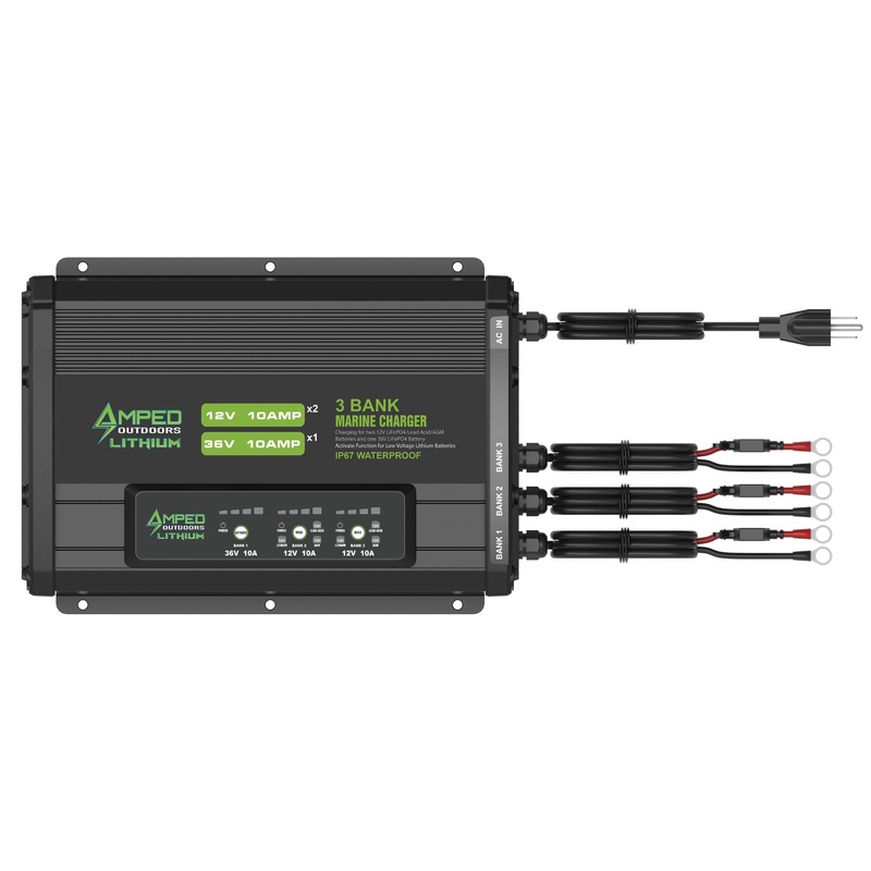 Amped Outdoors 3 Bank 12V/36V On-Board Battery Charger