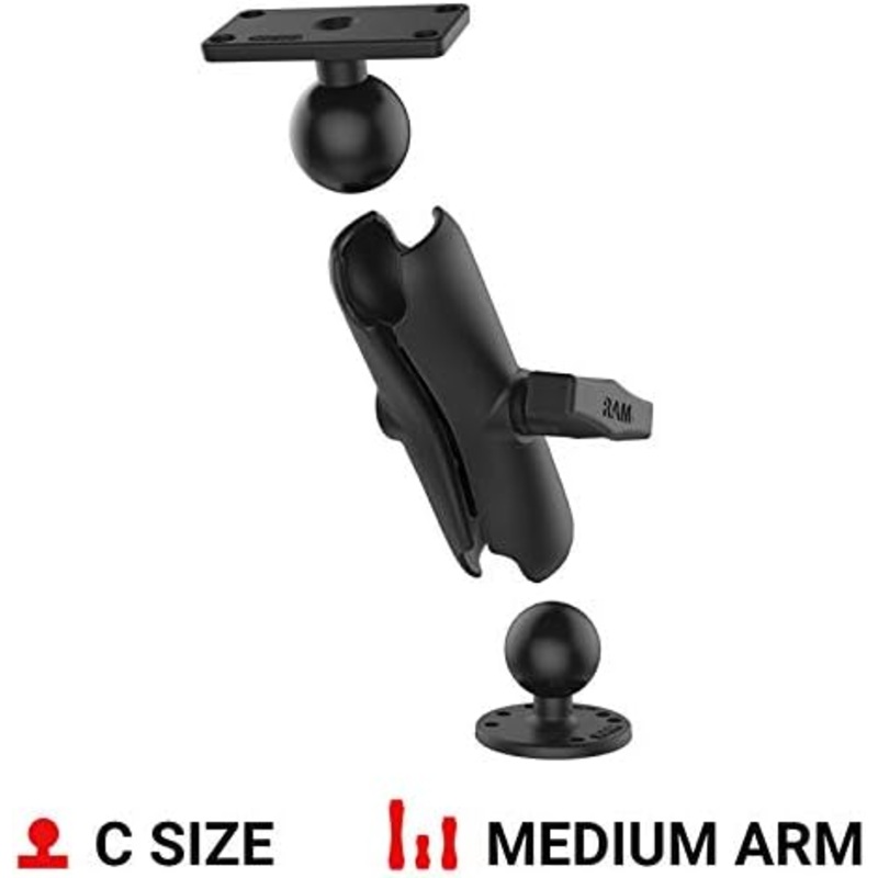 Ram Mounts Drill-Down Double Ball Mount for Humminbird Helix 5 RAM-202-153-202U with Medium Arm