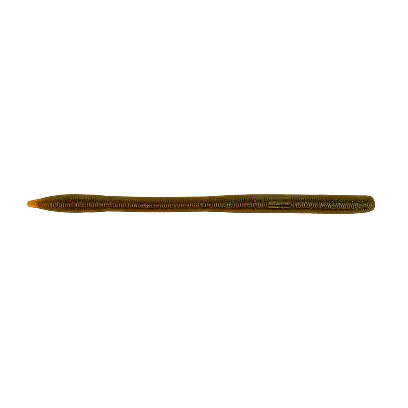 Yamamoto Sensei Worm Dark Green Pumpkin Amber Laminate 6.5″ 10/pk