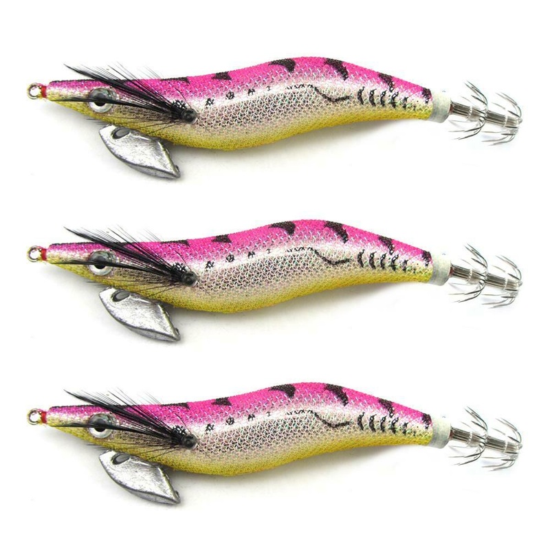 3 X High Quality Fishing Squid Jigs Popular Colour Hot Pink 126 Size 2.5