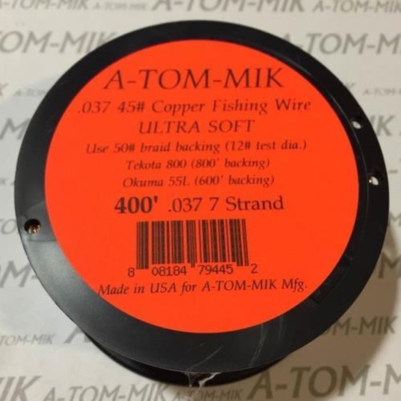 Atom-Mik Copper Wire Trolling Line 45# 400′ 7 strand