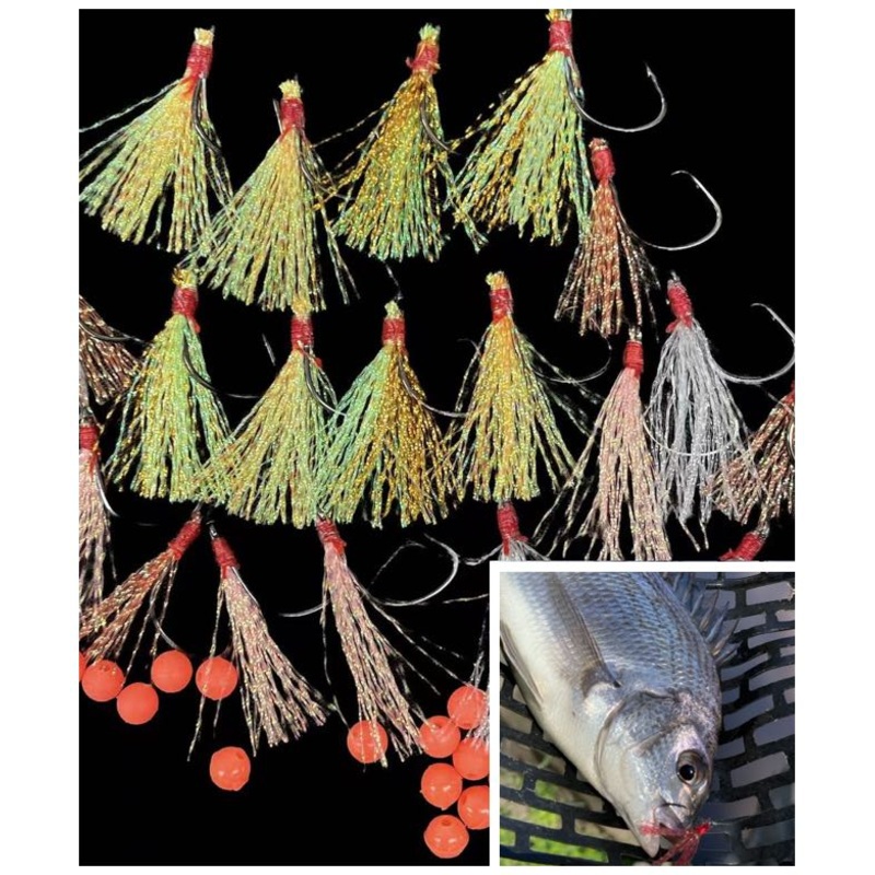 20 X DIY Flasher ,Assorted Colours Whiting Rigs Hooks Size 4#