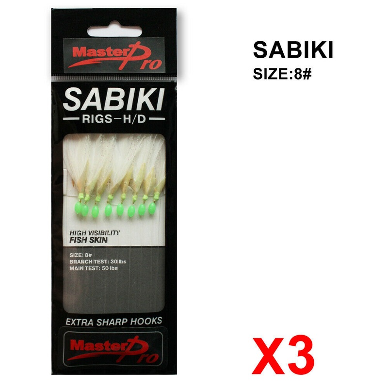 3 Packs 8# -16# Sabiki Bait Rigs Fishing Tackle size 8#