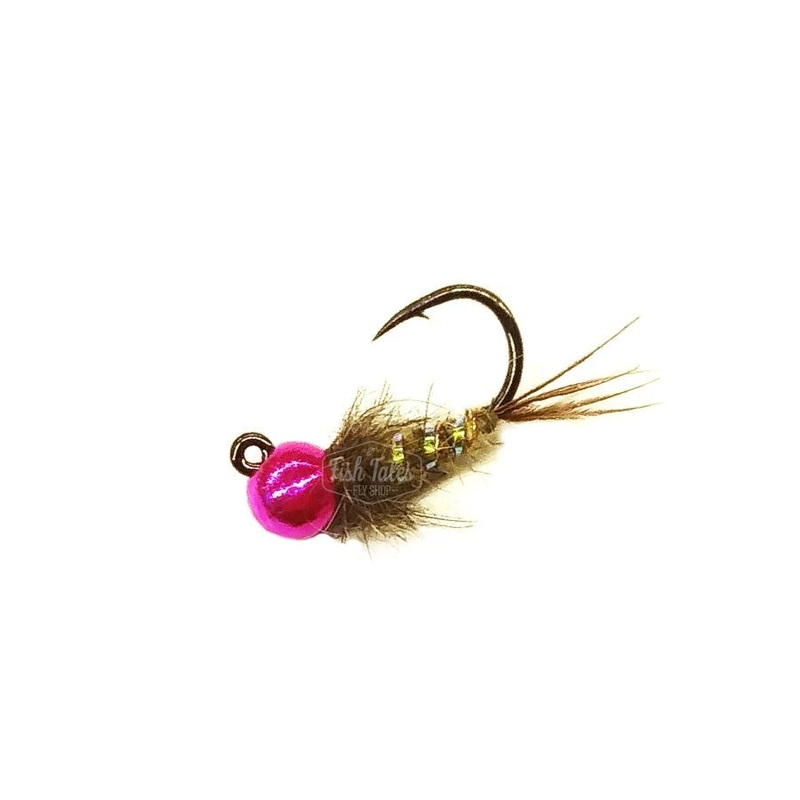 Solitude Flies Tungsten Naughty Bunny Jig Nymph Natural/Pink 14