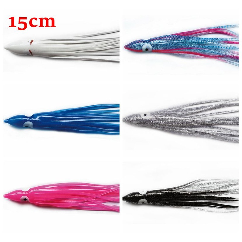 30 X Octopus Squid Skirt Trolling Jig Lure Fishing Tackle 15cm
