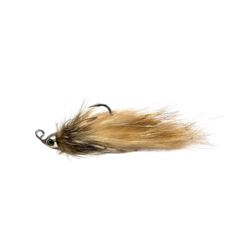 Catch Flies Eyed Whistle Tail Jig Streamer Tan 1/0