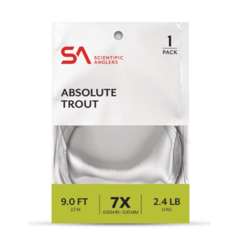ABSOLUTE TROUT 1-PACK LEADER 7.5ft 6X Clear