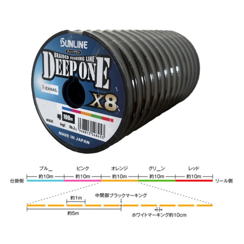 SUNLINE NEW DEEP ONE X8 CONNECTED 100M PE #1.5 / 32lb