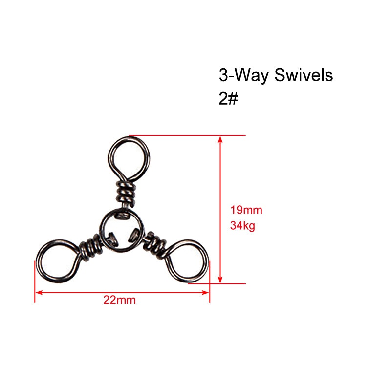 60 X CrossLine (3 Way) Swivel  in Size 2# Fishing Tackle