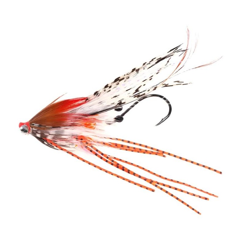 Aqua Flies Stu’s PrawnTruder Tube Fly Orange/White 2