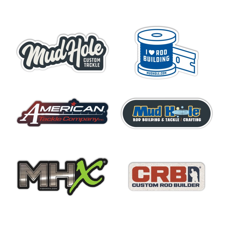 Assorted Brand Stickers American Tackle Full Logo Small