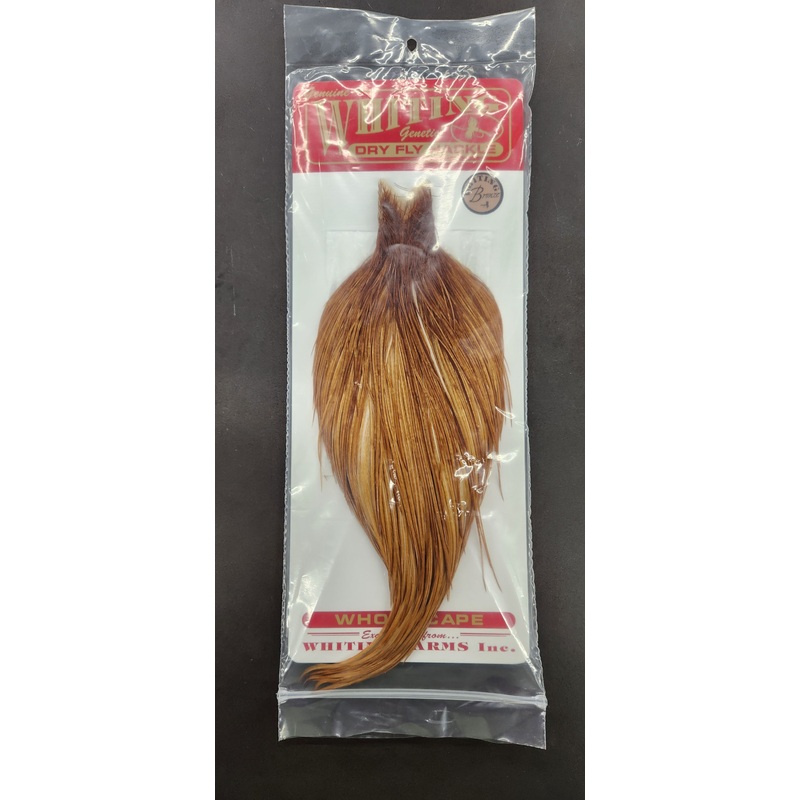 Whiting Rooster Bronze Full Dry Fly Cape Grizzly