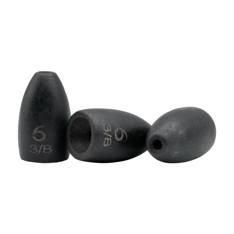 6th Sense Pitch Black Tungsten Flipping Weights 1/16 oz. – 5 Pack