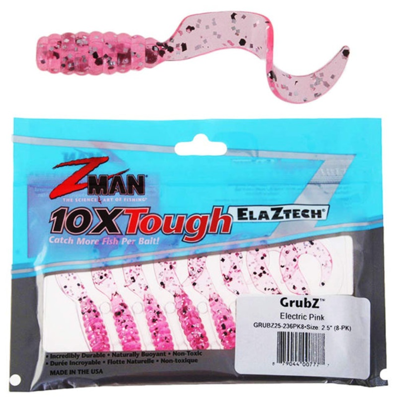 ZMan GrubZ Soft Plastic Baits | 3.5 Inch | 6 Pcs Per Pack PINK GLOW