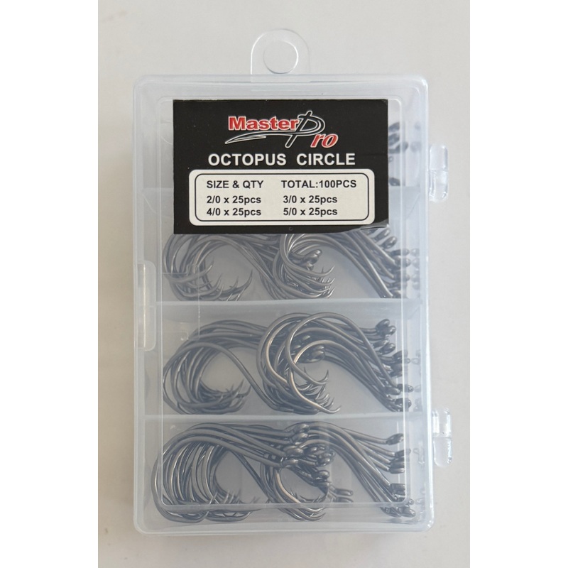 100 X Chemically Sharpened Octopus Circle Hooks 4 Sizes 2/0-5/0 Fishing Tackle